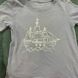 Blue Pirate Ship Kids T-Shirt